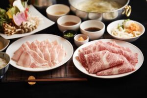 牛と豚のしゃぶしゃぶ用スライス盛り合わせ|但馬屋ランチ(牛・豚MIX)